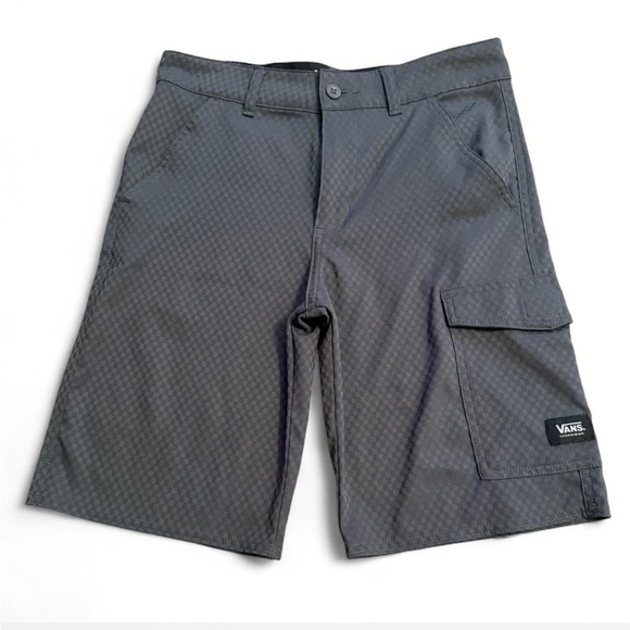 Vans Boys Gray Checkered Cargo Shorts. Size 18 - Picture 1 of 6